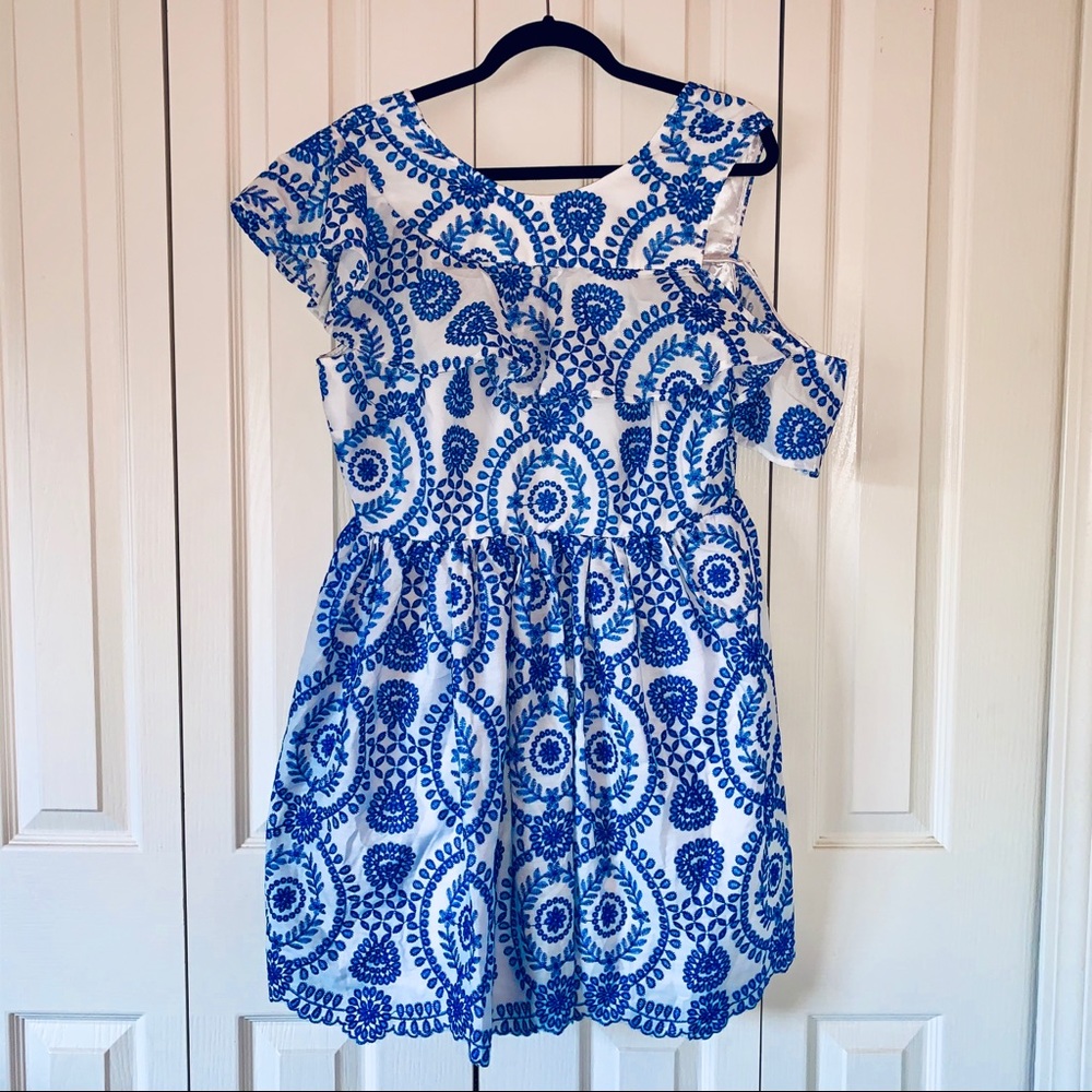 NWT Blue and White Embroidered ASOS Dress!